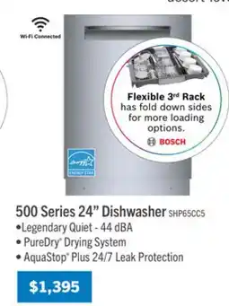 The Brick Bosch 500 Series 24'' 44 dBA Built-In Dishwasher - Anti-Fingerprint Brushed Steel - SHP65CC5UC offer