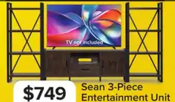 Leon's Sean 3-Piece Entertainment Wall Unit- Grey Stone offer