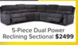 Leon's Haven 5-Piece Dual Power Reclining Sectional - Grey offer
