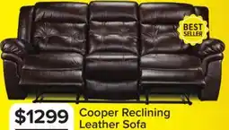 Leon's Cooper Leather Reclining Sofa - Brown offer