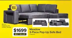 Leon's Meadow 3-Piece Sectional with Left-Facing Pop-Up Bed - Grey offer