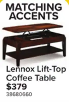 Leon's Lennox 47 Lift-Top Coffee Table - Walnut offer