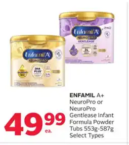 Rexall ENFAMIL A + NeuroPro or NeuroPro Gentlease Infant Formula Powder Tubs offer