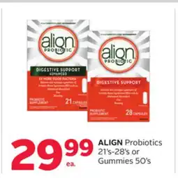 Rexall ALIGN Probiotics 21's-28's or Gummies 50's offer