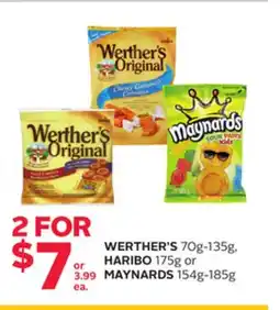 Rexall WERTHER'S 70g-135g, HARIBO 175g or MAYNARDS 154g-185g offer