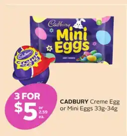 Rexall CADBURY Creme Egg or Mini Eggs offer