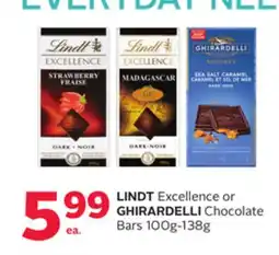 Rexall LINDT Excellence or GHIRARDELLI Chocolate Bars offer