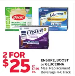 Rexall ENSURE, BOOST or GLUCERNA Meal Replacement Beverage offer