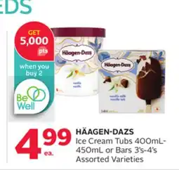 Rexall HÄAGEN-DAZS Ice Cream Tubs 400mL- 450mL or Bars 3's-4's offer