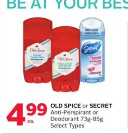 Rexall OLD SPICE or SECRET Anti-Perspirant or Deodorant offer