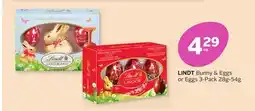 Rexall LINDT Bunny & Eggs or Eggs 3-Pack offer