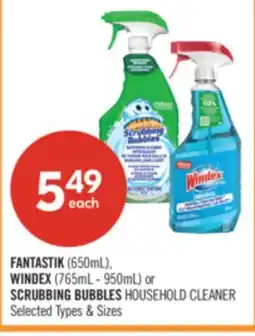 Shoppers Drug Mart FANTASTIK (650mL), WINDEX (765mL - 950mL) or SCRUBBING BUBBLES HOUSEHOLD CLEANER offer