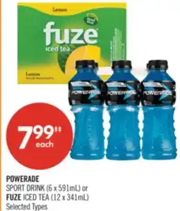 Shoppers Drug Mart POWERADE SPORT DRINK (6 x 591mL) or FUZE ICED TEA (12 x 341mL) offer