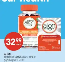 Shoppers Drug Mart ALIGN PROBIOTICS GUMMIES (50's - 60's) or CAPSULES (21's - 28's) offer