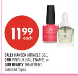 Shoppers Drug Mart SALLY HANSEN MIRACLE GEL, CND VINYLUX NAIL ENAMEL or QUO BEAUTY TREATMENT offer
