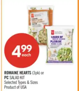 Shoppers Drug Mart ROMAINE HEARTS (3pk) or PC SALAD KIT offer