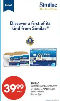 Shoppers Drug Mart SIMILAC 360 TOTAL CARE READY-TO-FEED (24 x 59mL) or POWDER (584g) INFANT FORMULA offer