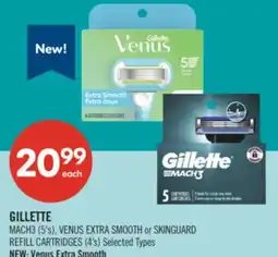 Shoppers Drug Mart GILLETTE MACH3 (5's), VENUS EXTRA SMOOTH or SKINGUARD REFILL CARTRIDGES (4's) offer