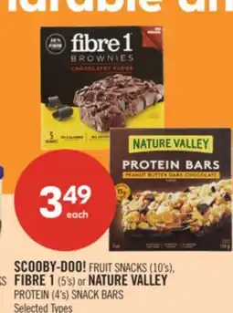 Shoppers Drug Mart SCOOBY-DOO! FRUIT SNACKS (10's), FIBRE 1 (5's) or NATURE VALLEY PROTEIN (4's) SNACK BARS offer