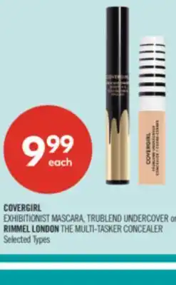 Shoppers Drug Mart COVERGIRL EXHIBITIONIST MASCARA, TRUBLEND UNDERCOVER or RIMMEL LONDON THE MULTI-TASKER CONCEALER offer