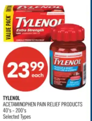 Shoppers Drug Mart TYLENOL ACETAMINOPHEN PAIN RELIEF PRODUCTS offer