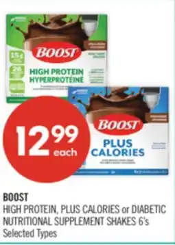 Shoppers Drug Mart BOOST HIGH PROTEIN, PLUS CALORIES or DIABETIC NUTRITIONAL SUPPLEMENT SHAKES offer