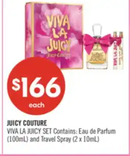 Shoppers Drug Mart JUICY COUTURE VIVA LA JUICY SET Contains: Eau de Parfum (100mL) and Travel Spray (2 x 10mL) offer