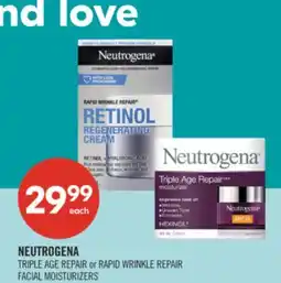 Shoppers Drug Mart NEUTROGENA TRIPLE AGE REPAIR or RAPID WRINKLE REPAIR FACIAL MOISTURIZERS offer