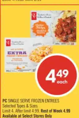 Shoppers Drug Mart PC SINGLE SERVE FROZEN ENTREES offer