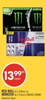 Shoppers Drug Mart RED BULL (8 x 250mL) or MONSTER (8 x 355mL) ENERGY DRINK offer