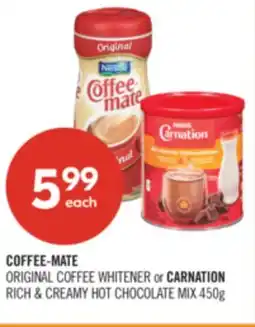 Shoppers Drug Mart COFFEE-MATE ORIGINAL COFFEE WHITENER or CARNATION RICH & CREAMY HOT CHOCOLATE MIX offer