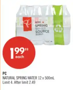 Shoppers Drug Mart PC NATURAL SPRING WATER offer