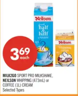 Shoppers Drug Mart MILK2GO SPORT PRO MILKSHAKE, NEILSON WHIPPING (473mL) or COFFEE (1L) offer