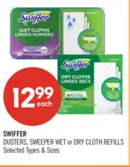 Shoppers Drug Mart SWIFFER DUSTERS, SWEEPER WET or DRY CLOTH REFILLS offer
