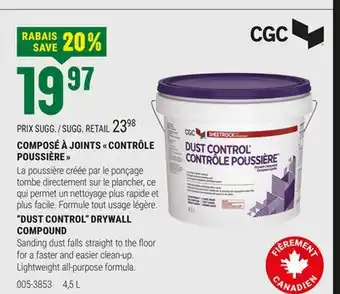 BMR COMPOSÉ À JOINTS  CONTRÔLE POUSSIÈRE  offer
