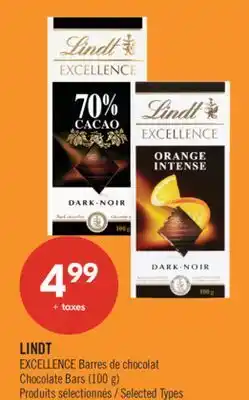 Pharmaprix LINDT EXCELLENCE Chocolate Bars offer