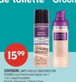 Pharmaprix COVERGIRL SIMPLY AGELESS SKIN PERFECTOR ESSENCE or 3-in-1 Liquid Foundation offer