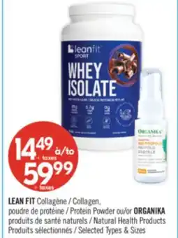 Pharmaprix LEAN FIT Collagen, Protein Powder or ORGANIKA Natural Health Products offer