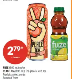 Pharmaprix FUZE (500 mL) or PEACE TEA (695 mL) Iced Tea offer