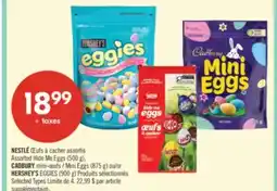 Pharmaprix NESTLÉ Assorted Hide Me Eggs (500 g), CADBURY Mini Eggs (875 g) or HERSHEY'S EGGIES (900 g) offer