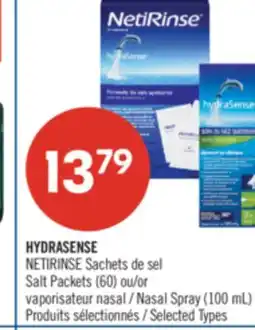 Pharmaprix NETIRINSE Salt Packets (60) or Nasal Spray (100 mL) offer