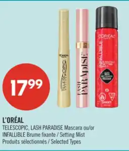 Pharmaprix L'ORÉAL TELESCOPIC, LASH PARADISE Mascara or INFALLIBLE Setting Mist offer