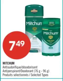 Pharmaprix MITCHUM Antiperspirant/Deodorant offer