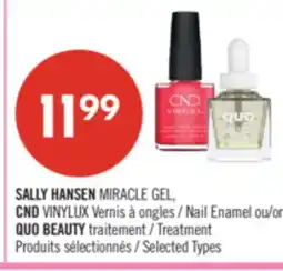 Pharmaprix SALLY HANSEN MIRACLE GEL, CND VINYLUX Nail Enamel or QUO BEAUTY Treatment offer