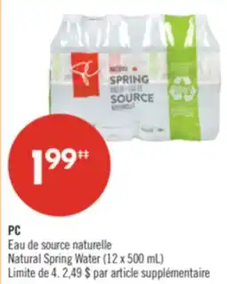 Pharmaprix PC Natural Spring Water offer
