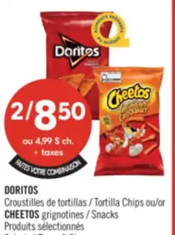 Pharmaprix DORITOS Tortilla Chips or CHEETOS Snacks offer