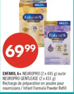 Pharmaprix ENFAMIL A+ NEUROPRO (2 x 445 g) or NEUROPRO GENTLEASE (2 x 431 g) Infant Formula Powder Refill offer