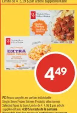 Pharmaprix PC Single Serve Frozen Entrees offer