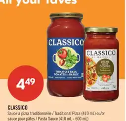 Pharmaprix CLASSICO Traditional Pizza (410 mL) or Pasta Sauce (410 mL - 600 mL) offer