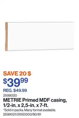 Patrick Morin Primed MDF casing, 1/2-in. x 2,5-in. x 7-ft offer